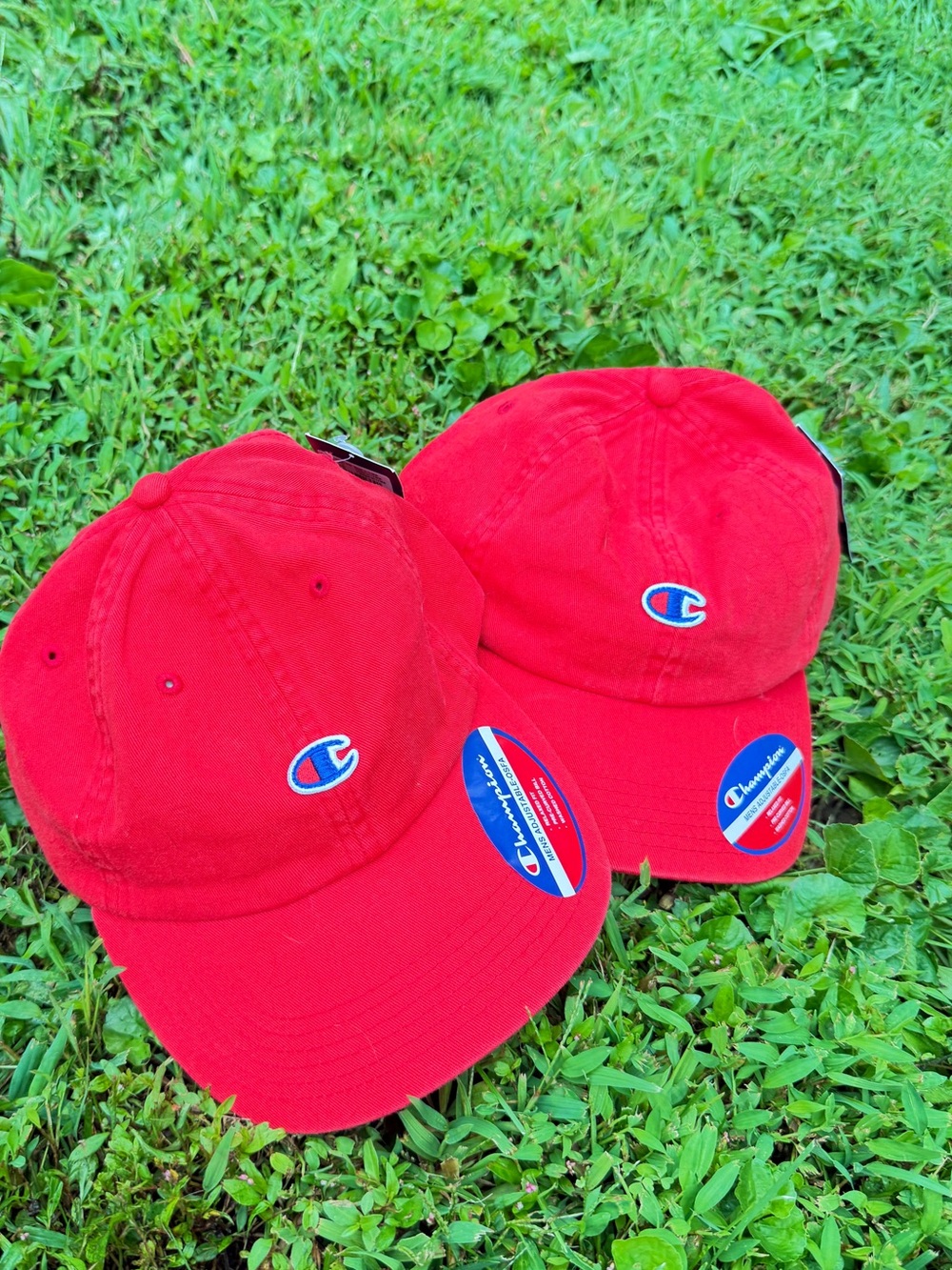 Champion Red Embroidered Logo Baseball Cap